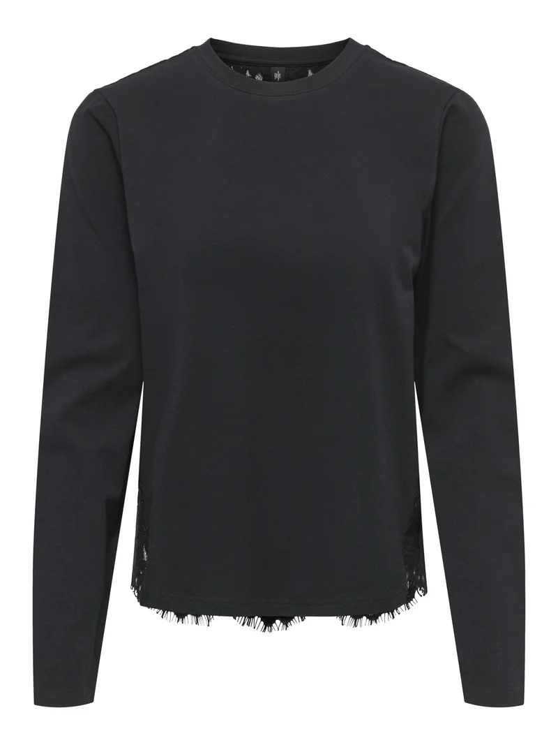 ONLLANIA Langarmshirt mit Spitzendetail