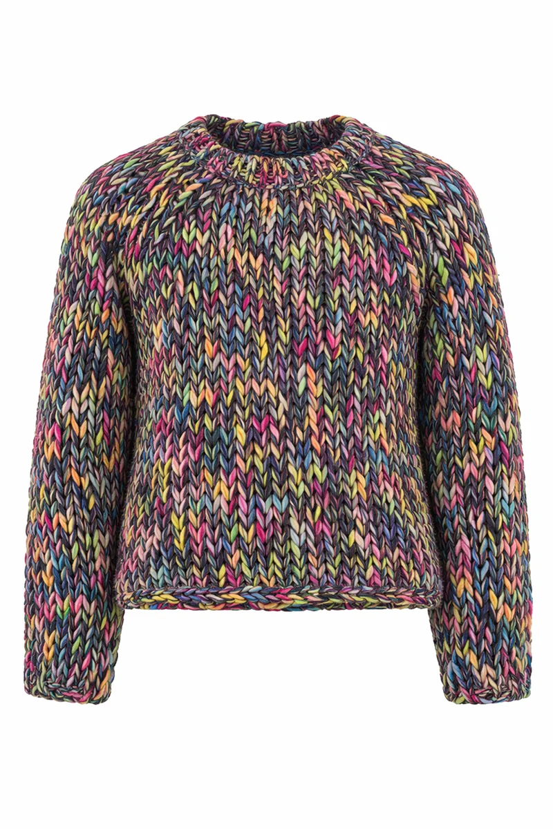 Multicoloured Mock Neck Pullover