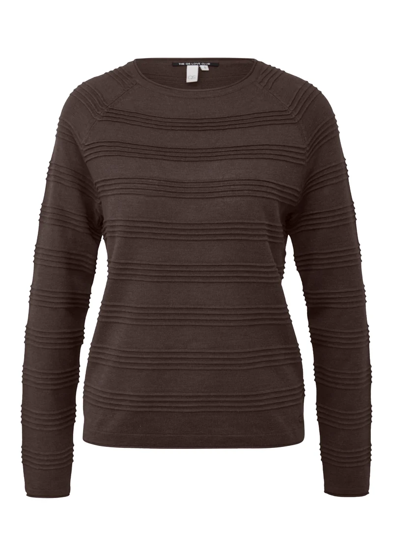 Q/S by s.Oliver Strickpullover mit Streifen und Raglanärmeln