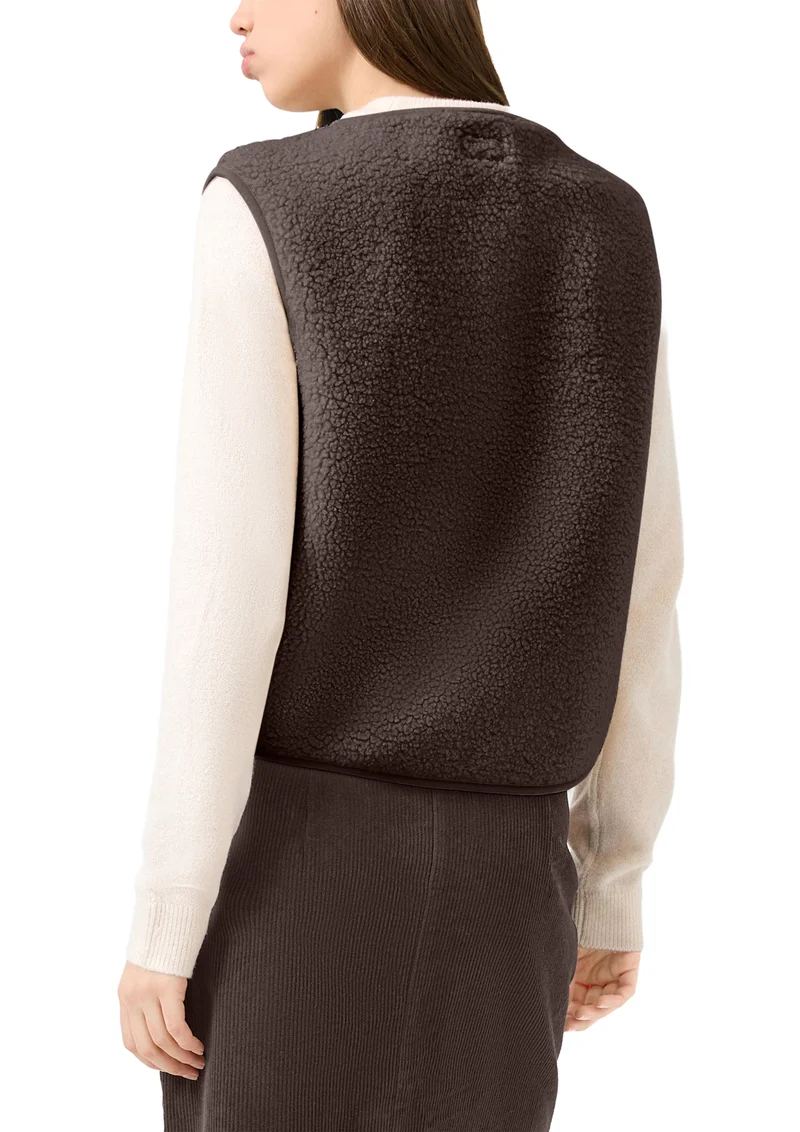 Q/S by s.Oliver Teddyweste mit Knopfleiste und Paspeltaschen