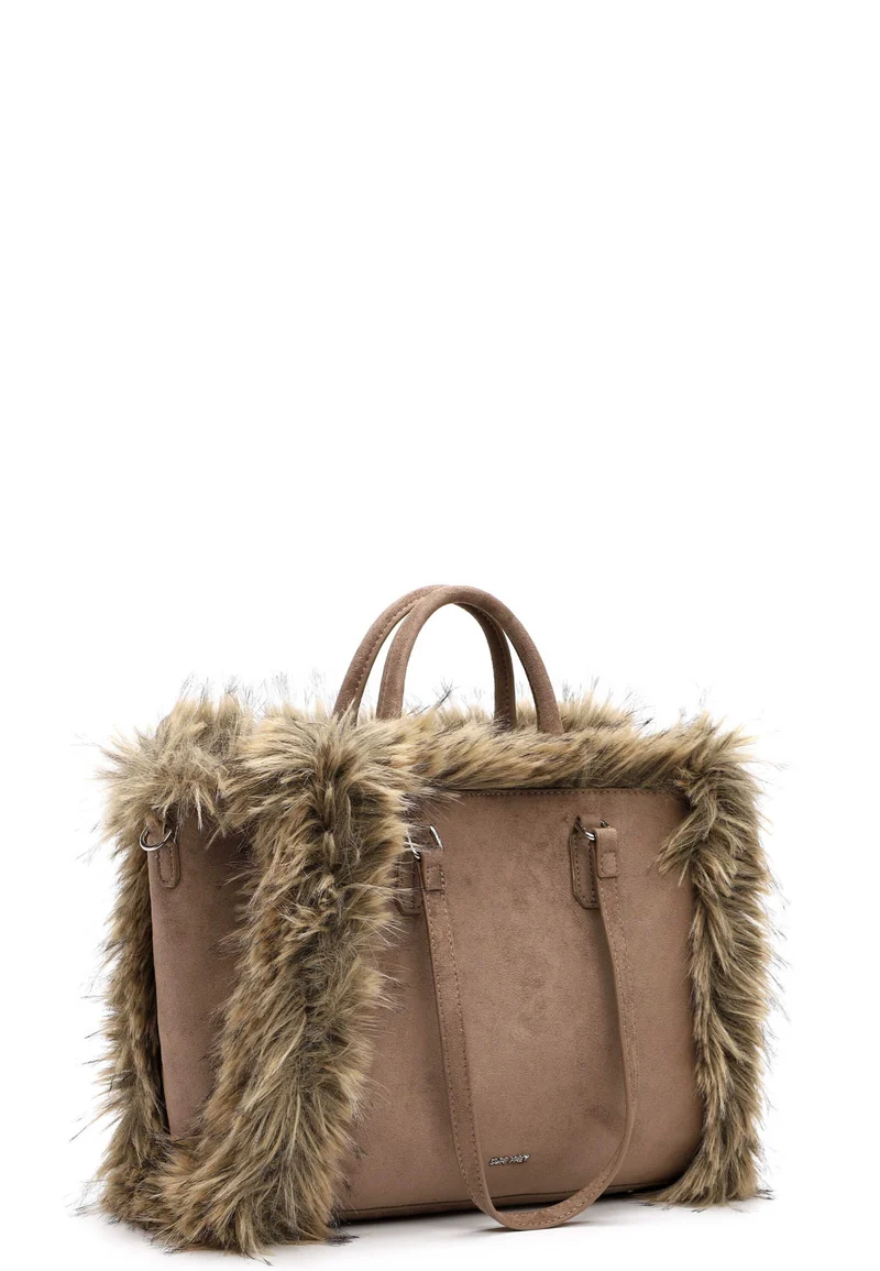 SFY Chessy Shopper mit Bag-in-Bag und Kunstfell-Optik