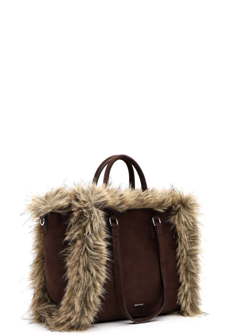 SFY Chessy Shopper mit Bag-in-Bag und Kunstfell-Optik
