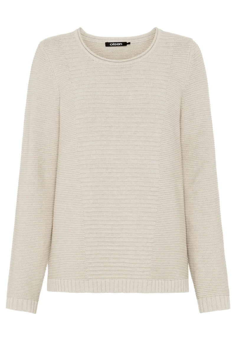 Pullover mit Strukturstrick und Rundhalsausschnitt
