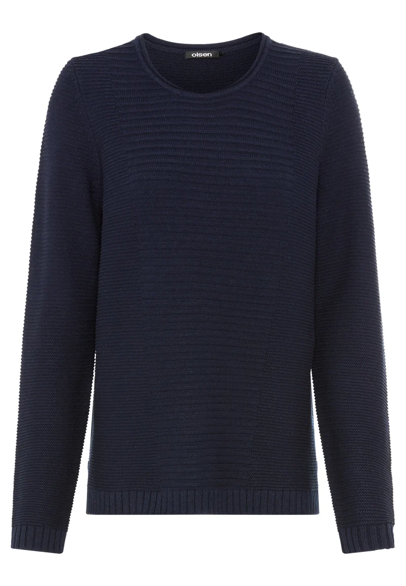 Pullover mit Strukturstrick und Rundhalsausschnitt