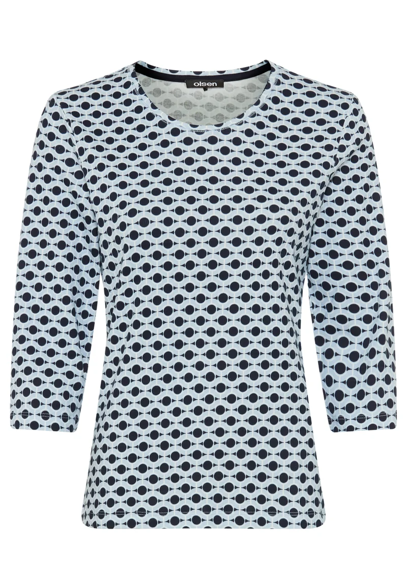 Shirt mit Allover-Dessin und 3/4-Ärmeln