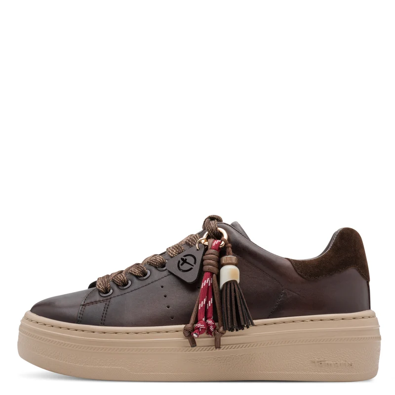 Sneaker aus Leder-Textil-Mix