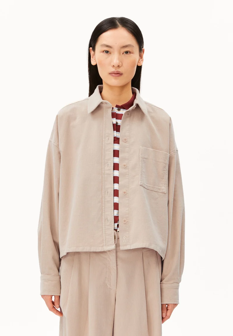 NALAANI Cordbluse mit Hemdkragen