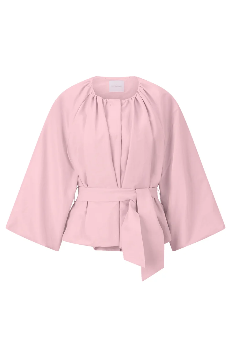 Bluse mit Ballonärmeln und Bindegürtel