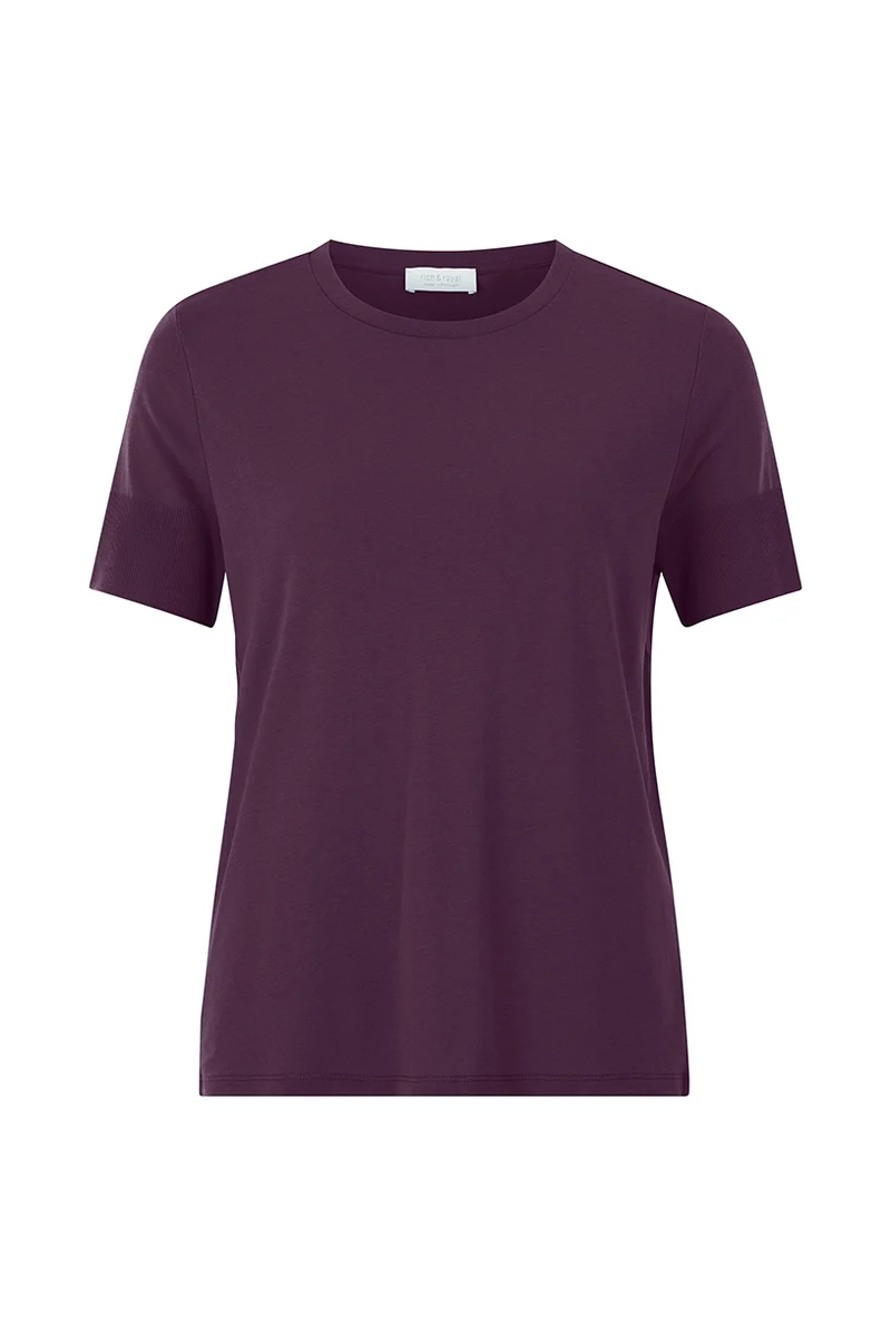 T-Shirt mit gerippten Ärmelabschlüssen