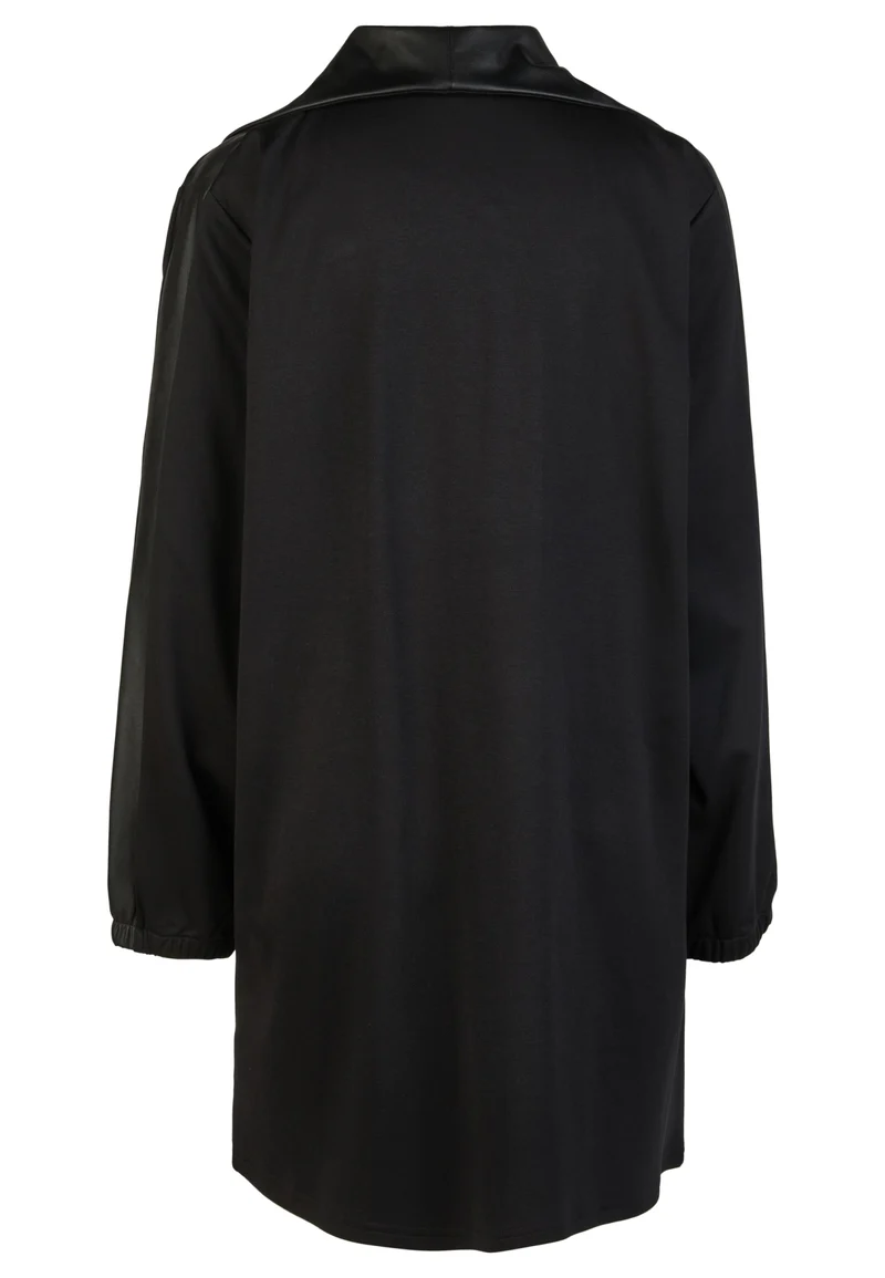 Long-Jacke aus Lederimitat und Punto-di-Roma-Wirkware