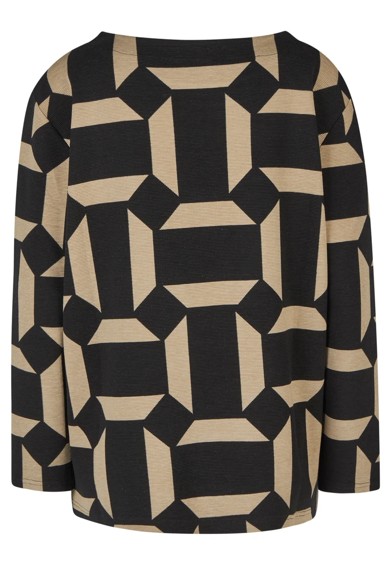 Sweatshirt mit Grafik-Print und Streifenstruktur