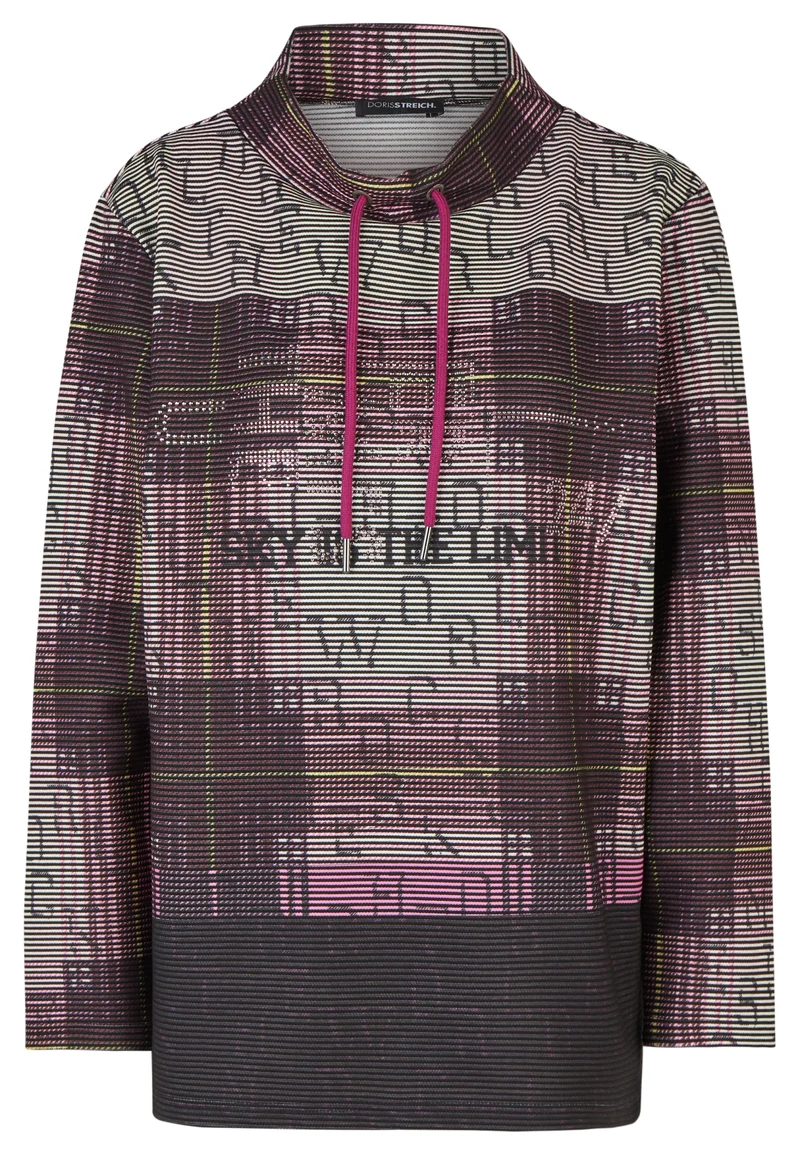 Sweatshirt mit Karo-Print und 3D-Ottman-Struktur