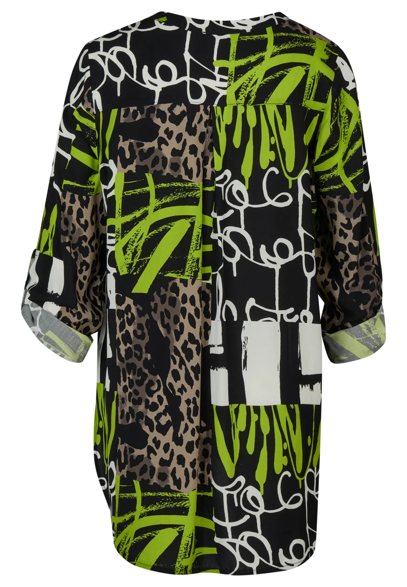 Bluse mit Leo-Grafik-Print und A-Linie