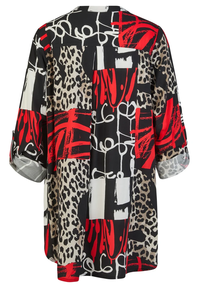 Bluse mit Leo-Grafik-Print und A-Linie