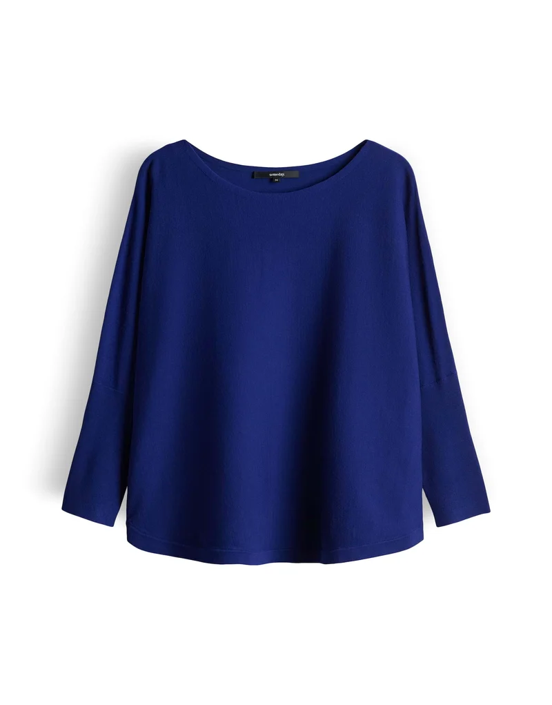 TIRAJA Oversized Feinstrickpullover im Cape Stil