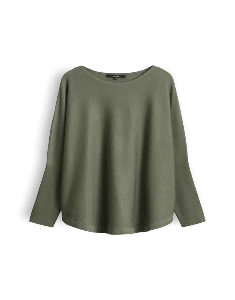 TIRAJA Oversized Feinstrickpullover im Cape Stil