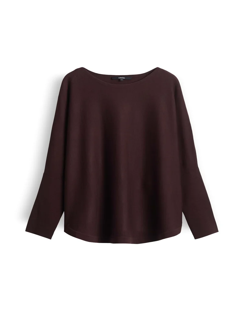 TIRAJA Oversized Feinstrickpullover im Cape Stil