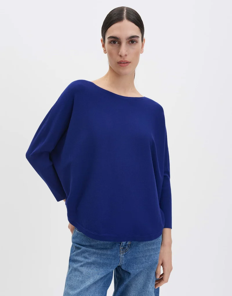 TIRAJA Oversized Feinstrickpullover im Cape Stil