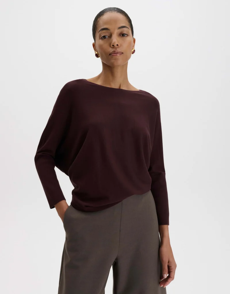 TIRAJA Oversized Feinstrickpullover im Cape Stil