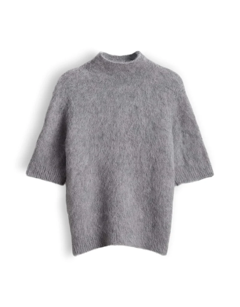 TUOMINA Boxy Strickshirt aus flauschigem Effektgarn