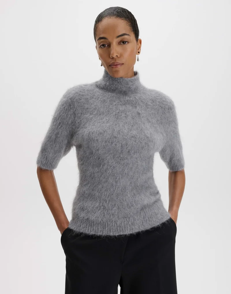 TUOMINA Boxy Strickshirt aus flauschigem Effektgarn