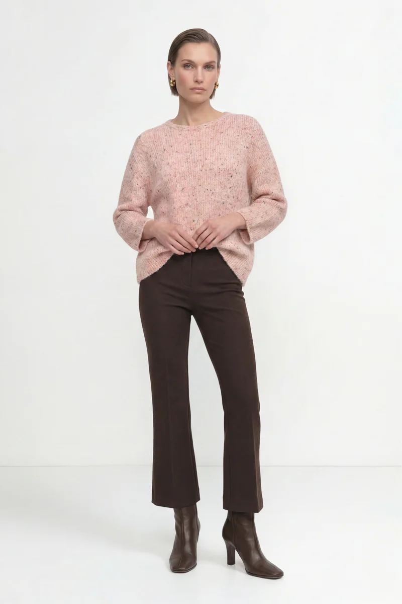 Strickpullover aus Alpaka-Mix mit Donegal-Noppen