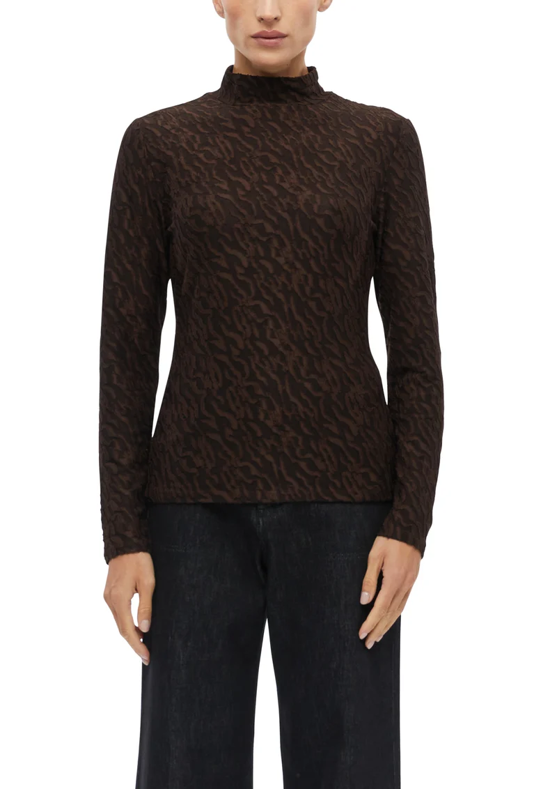 Langarmshirt mit Ausbrennermuster
