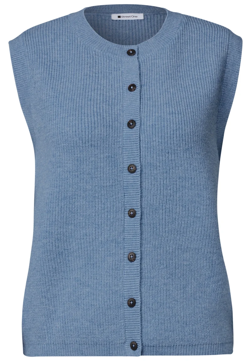 LTD QR Sleeveless Cardigan Rib Weste mit Rippstruktur