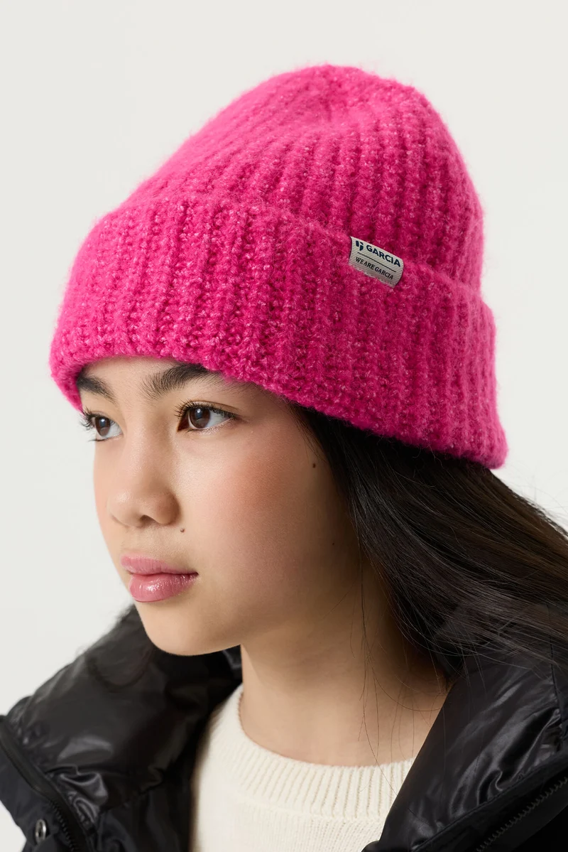 GARCIA Strickmütze in Pink mit Regular Fit