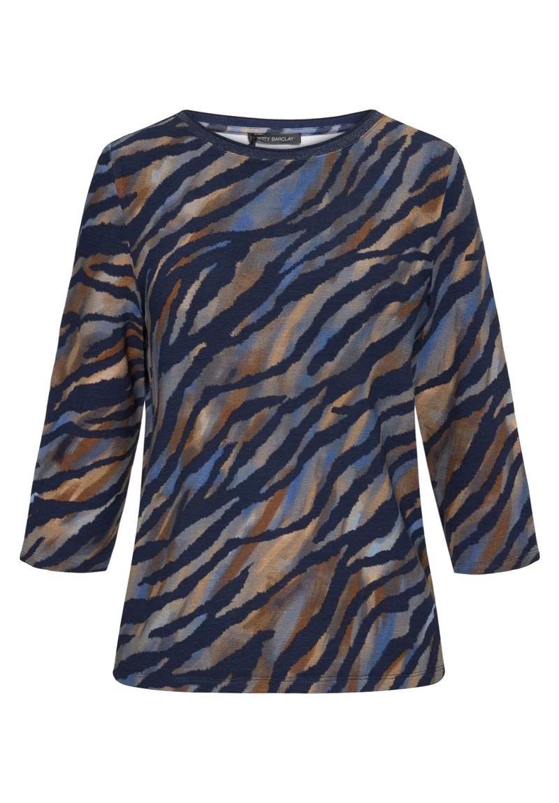 Sweatshirt mit Animal-Muster und U-Boot-Ausschnitt