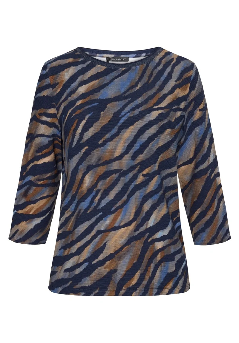 Sweatshirt mit Animal-Muster und U-Boot-Ausschnitt