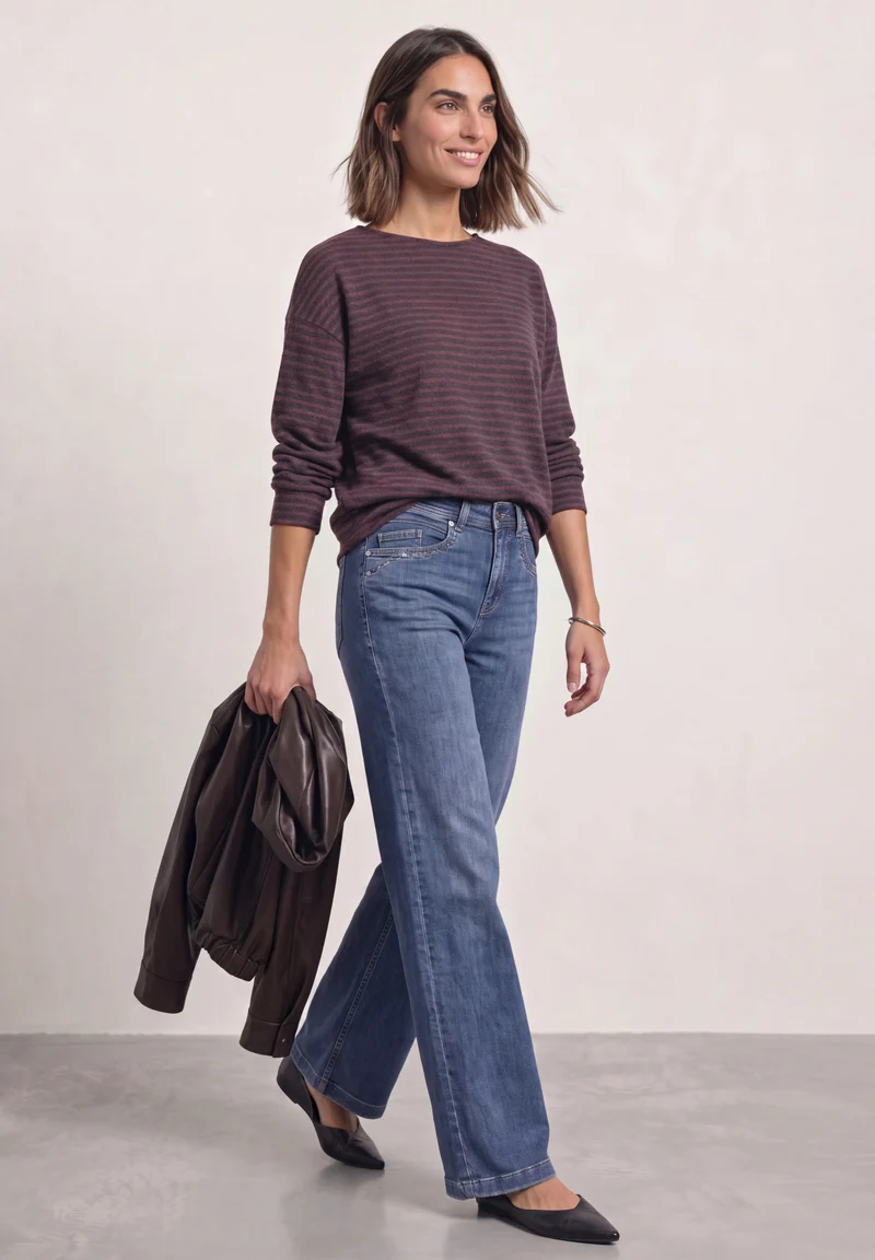 Langarmshirt mit Streifenmuster