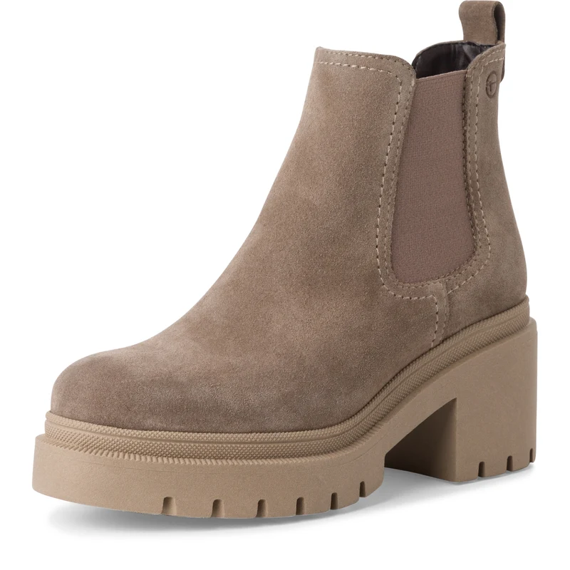 Tamaris Chelsea Boots aus Leder mit Blockabsatz und Plateau