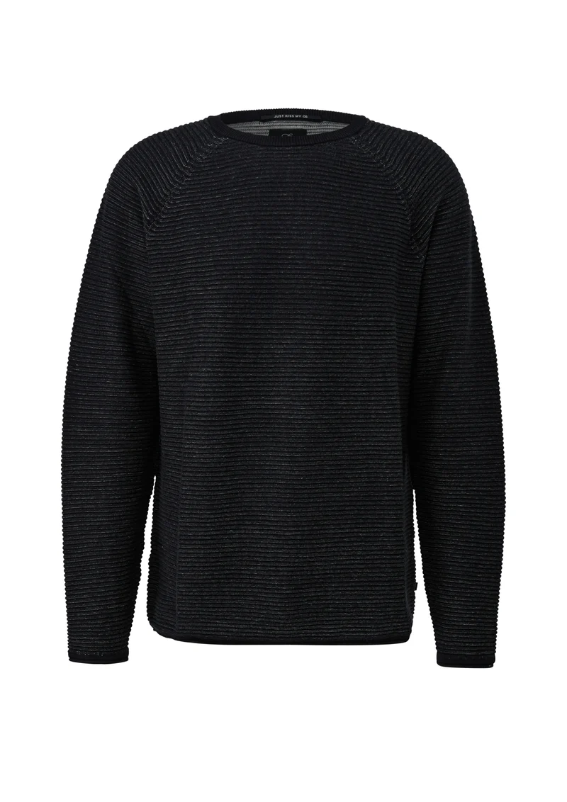 Strickpullover aus Baumwolle mit Struktur