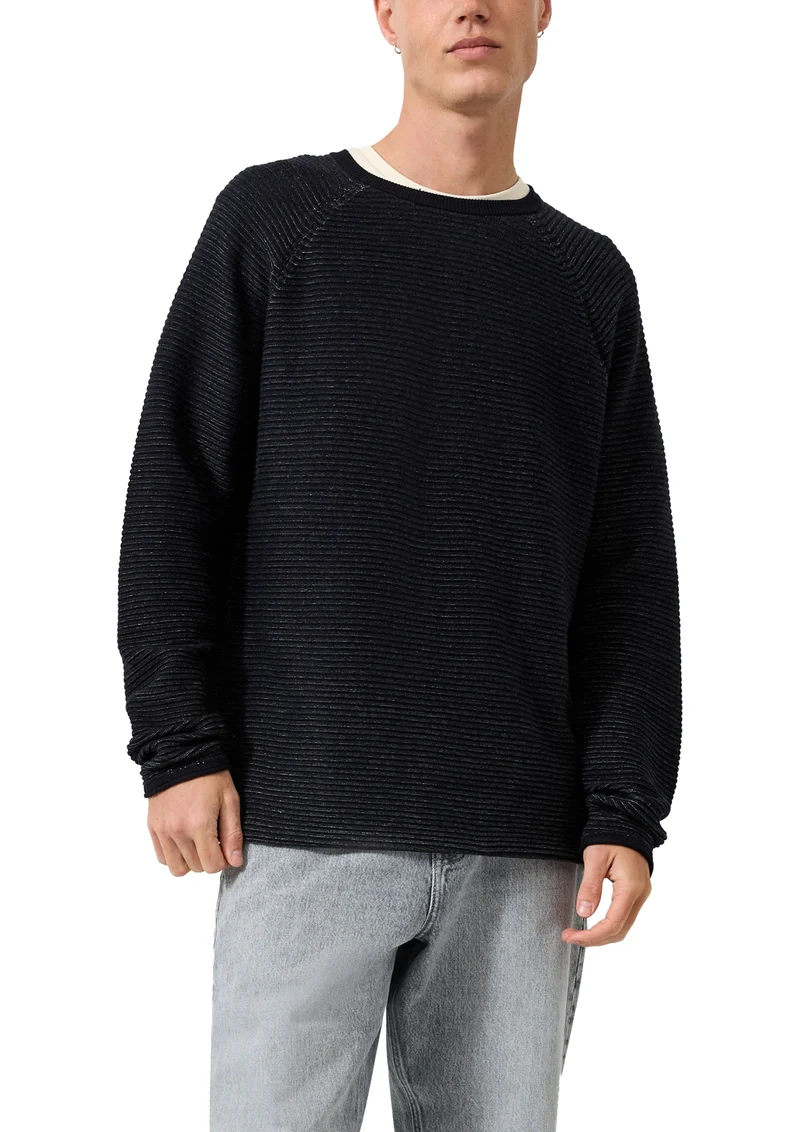 Strickpullover aus Baumwolle mit Struktur
