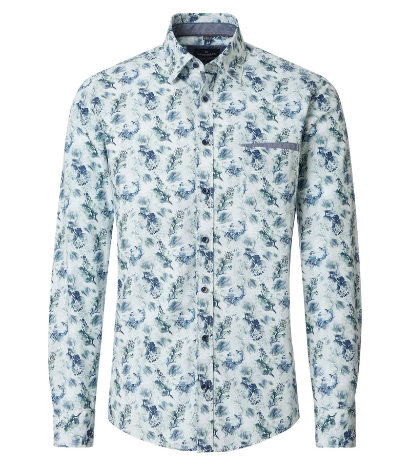 Freizeithemd mit floralem Allover-Print