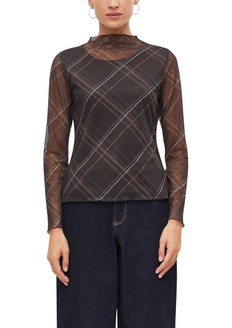 s.Oliver Langarmshirt aus Mesh mit All-over-Print