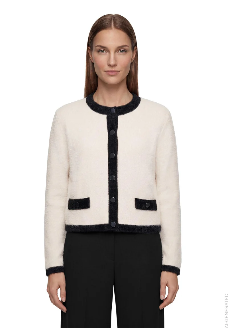 Strickjacke mit Leistentaschen