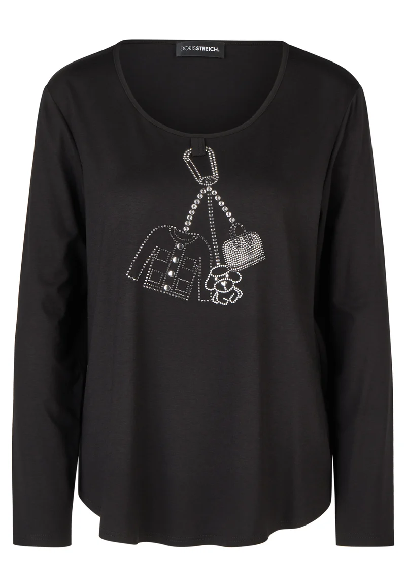 Langarmshirt mit „CHARMS“-Metallmotiv und Rundhalsausschnitt