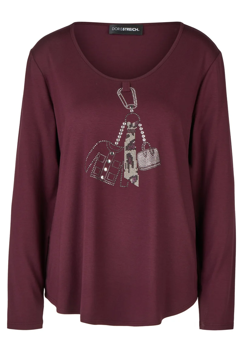 Langarmshirt mit „CHARMS“-Motiv aus Metall-Plättchen