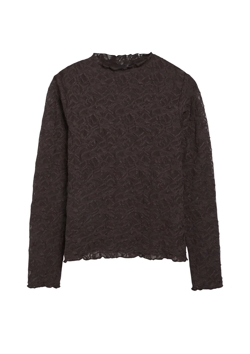 s.Oliver BLACK LABEL Langarmshirt mit Spitze