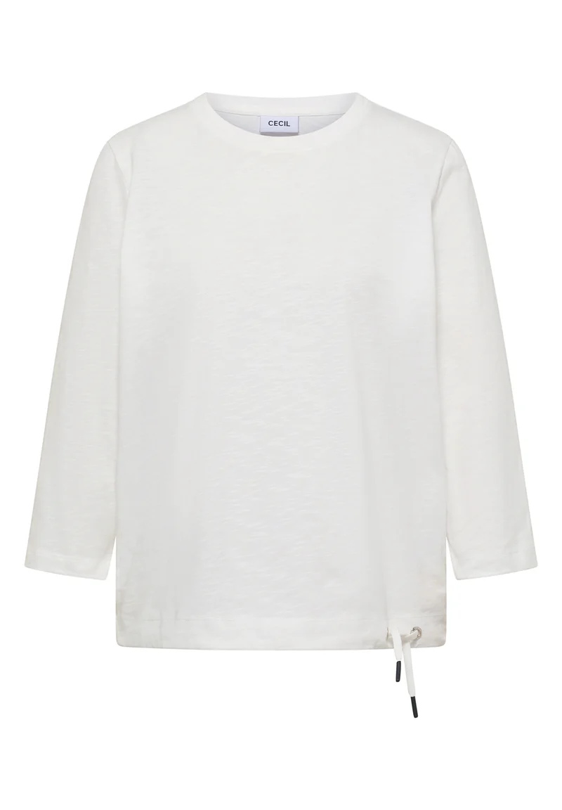 3/4-Arm Shirt mit Rundhals in Unifarbe