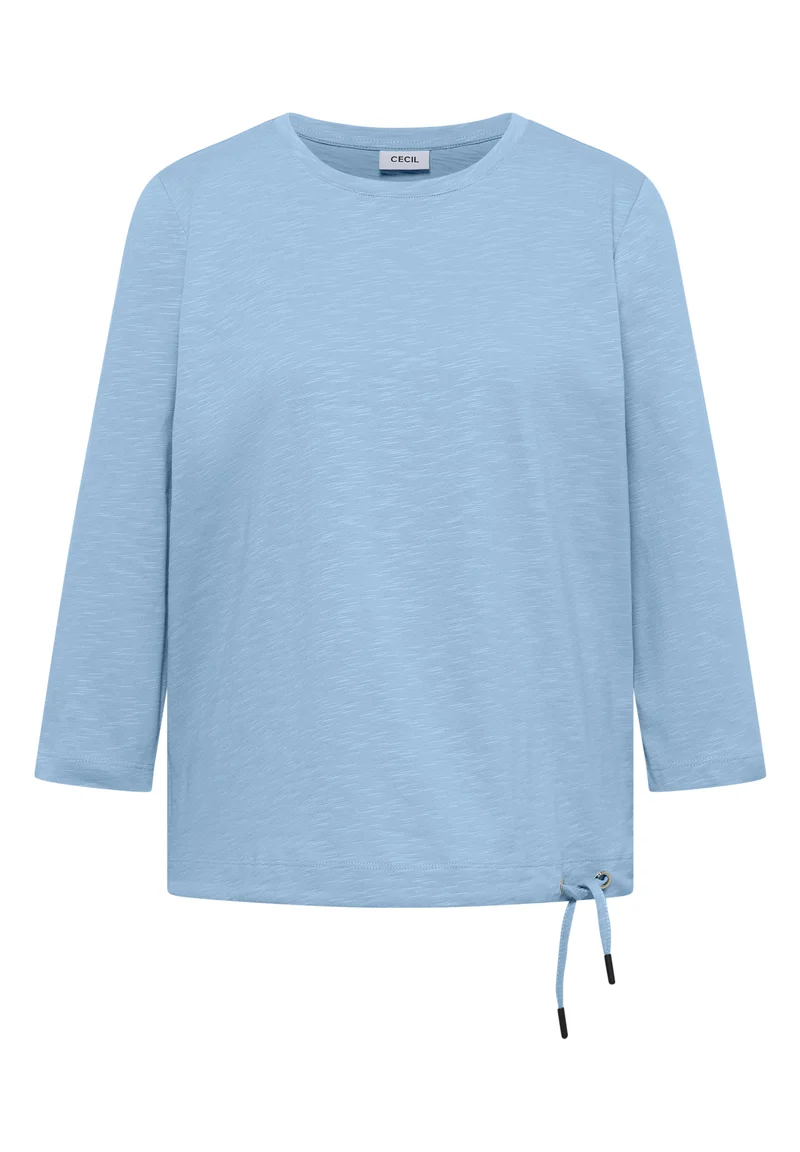 3/4-Arm Shirt mit Rundhals in Unifarbe