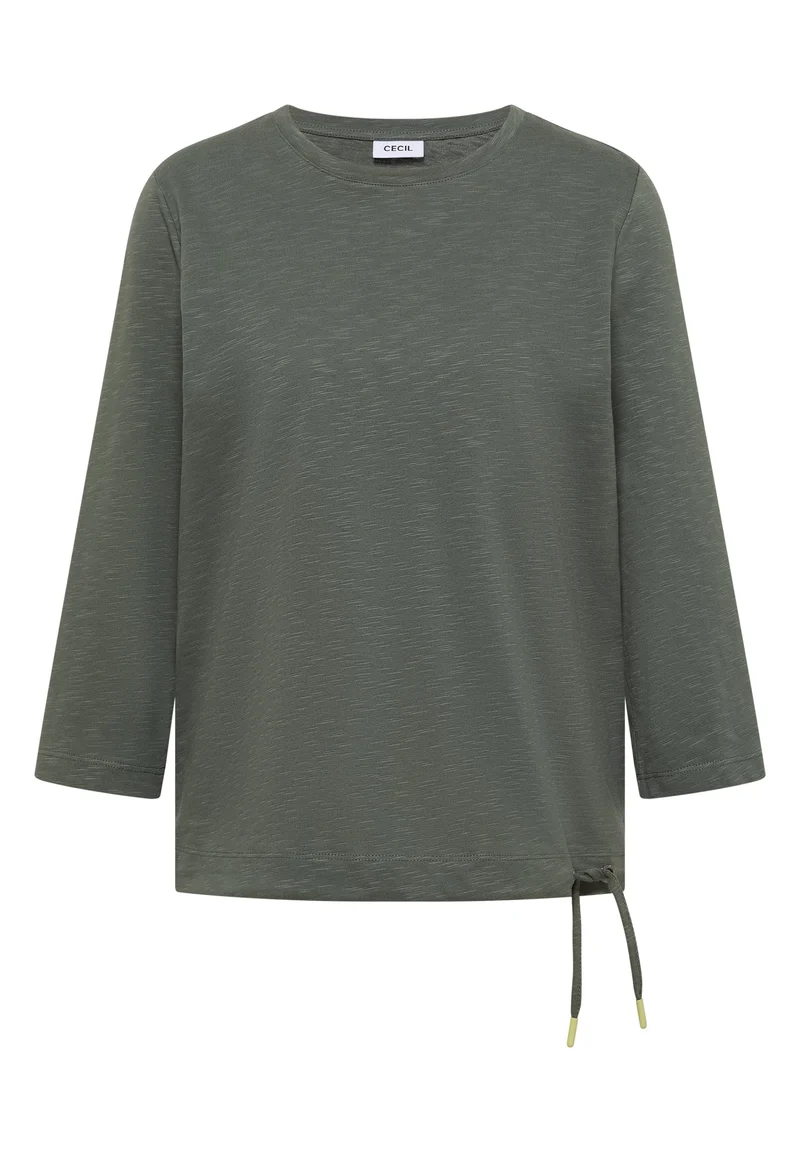 3/4-Arm Shirt mit Rundhals in Unifarbe