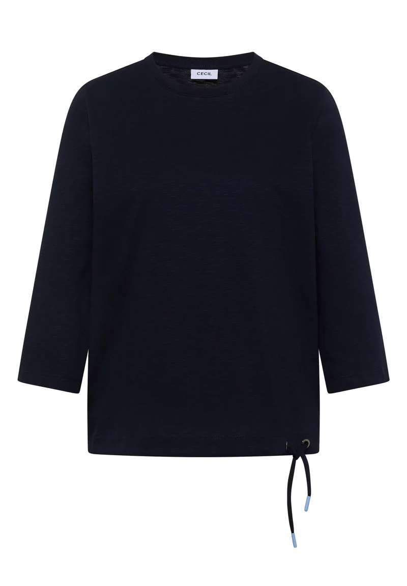 3/4-Arm Shirt mit Rundhals in Unifarbe