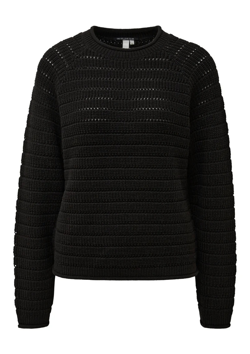 Q/S by s.Oliver Strickpullover mit Ajourmuster und Raglanärmeln