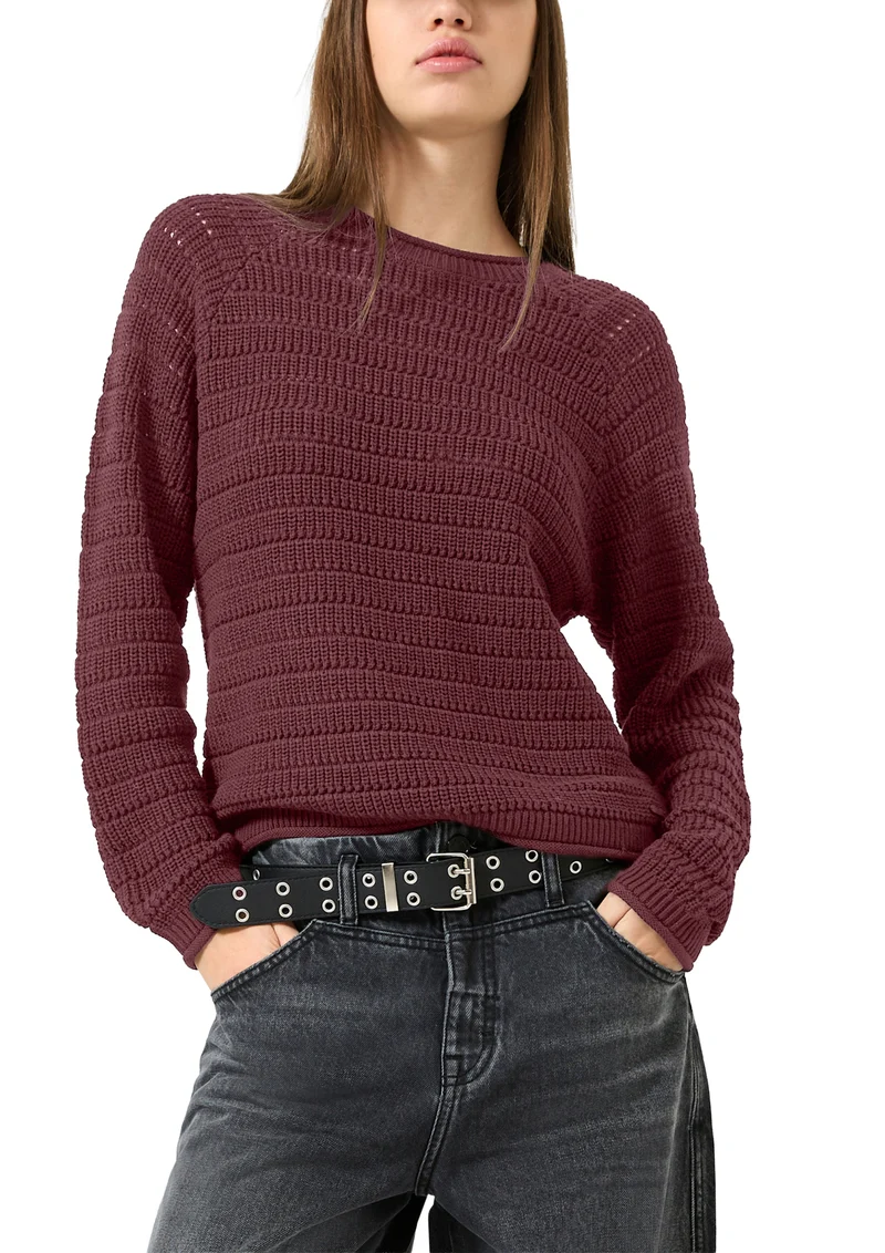 Q/S by s.Oliver Strickpullover mit Ajourmuster und Raglanärmeln