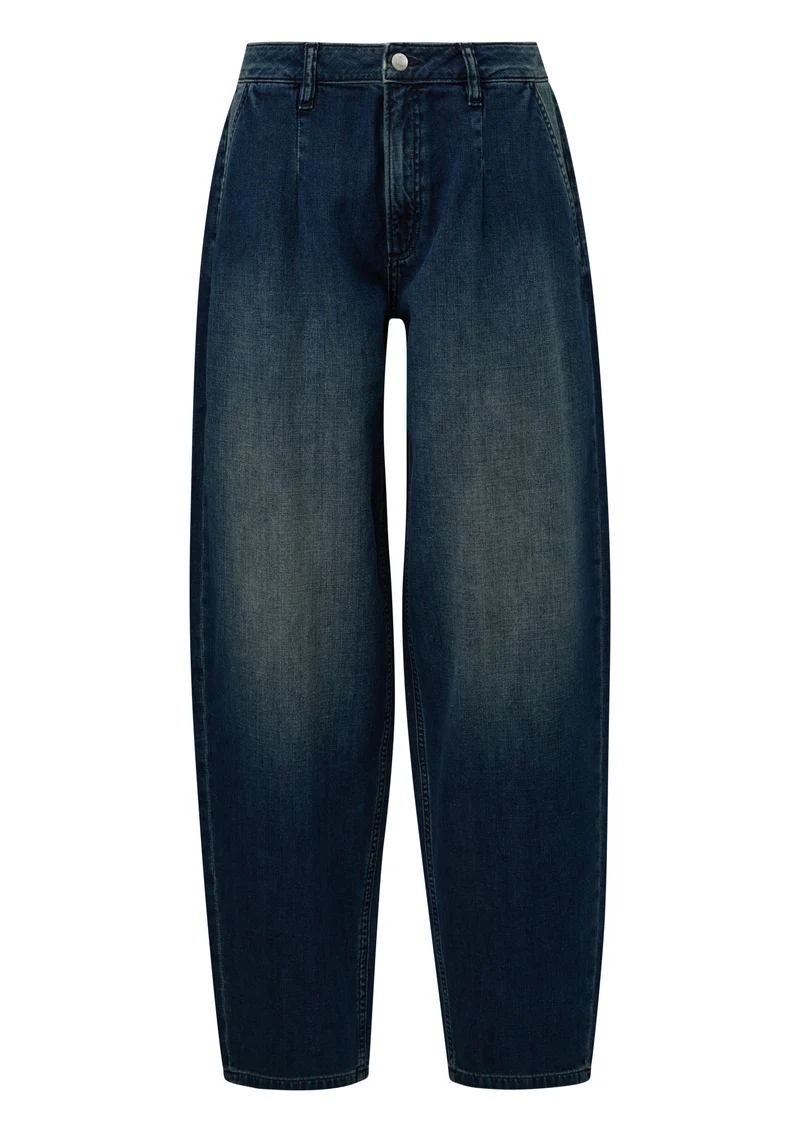 Q/S by s.Oliver Barrel Leg Jeans mit High Rise und Used-Effekt