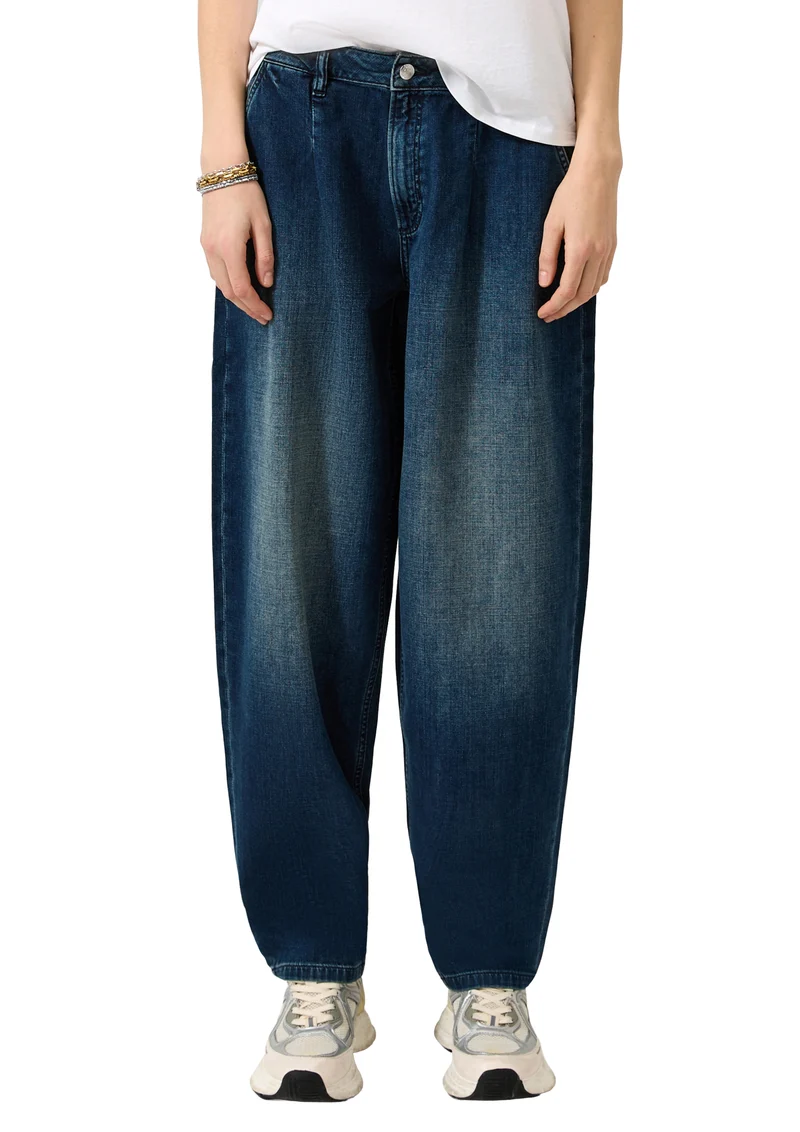 Q/S by s.Oliver Barrel Leg Jeans mit High Rise und Used-Effekt
