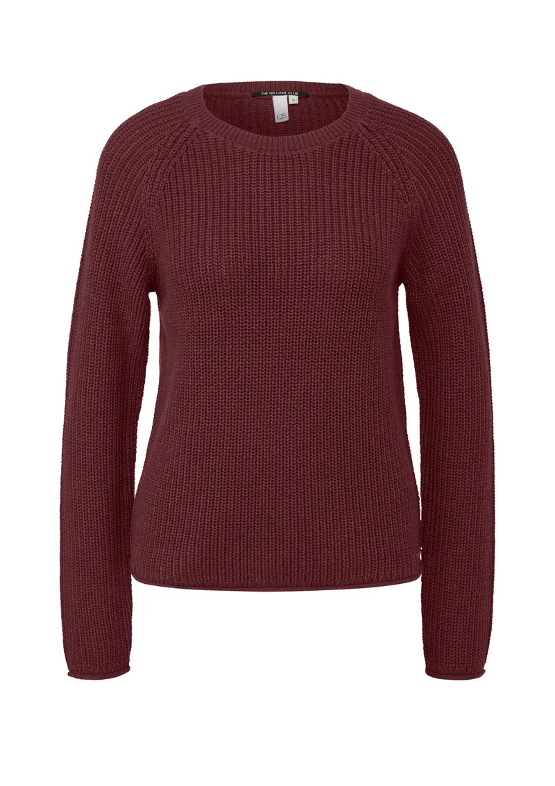 Strickpullover mit Rippstruktur und Rollkanten